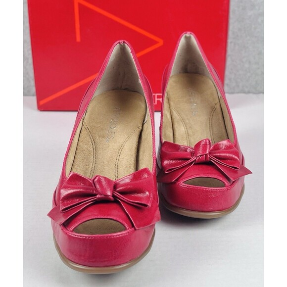 Aerosoles Well Wisher Shoes Womens 8.5M Pink Bowtie Peep Toe Espadrille Wedges - Picture 13 of 14